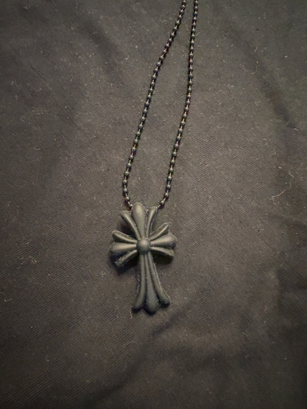 Chrome Hearts Black Cross Necklace